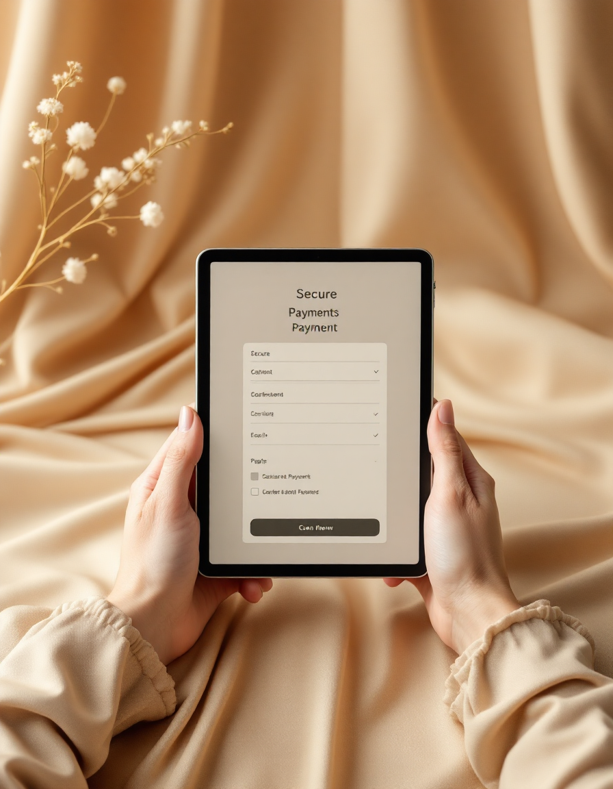 Interface de paiement sur tablette
